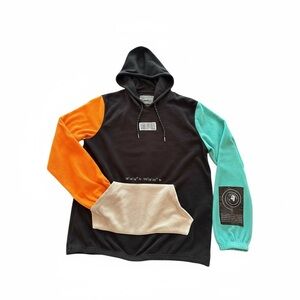 Brooklyn Cloth Black, Orange, Teal, and Cream Hoodie men’s L